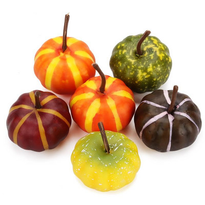 6 DB Halloween tök szimulált dekoratív aranyos mini sütőtök kis mesterséges sütőtök fotó kellékek fesztivál party dekoráció