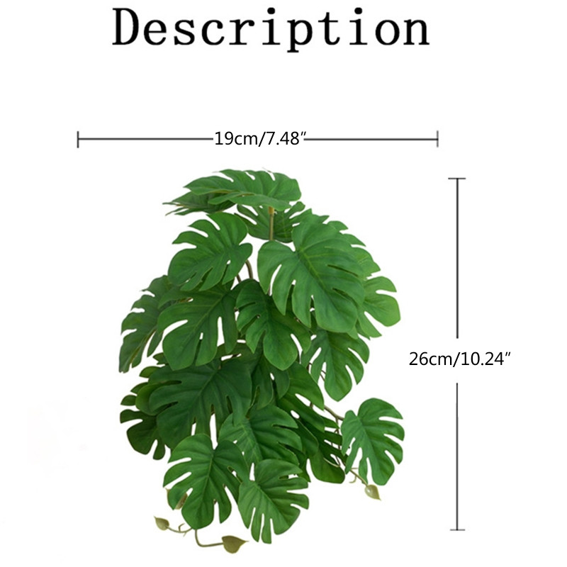 Hüllők Hamis levelek Mesterséges, élethű terráriumi növény remete rákoknak gyíkoknak gekkóknak kígyóknak lakóhelyi dekoráció