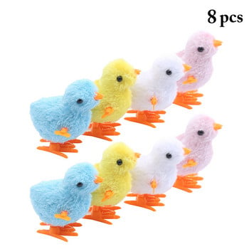 Legendog 8PCS Сладка котка Плюшена играчка Смешно сладко скачащо пиле Играчка Wind Up Chick Toy Интерактивна драскаща играчка за домашни любимци Консумативи