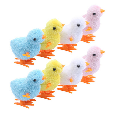 Legendog 8PCS Χαριτωμένο βελούδινο παιχνίδι για γάτα Αστείο χαριτωμένο παιχνίδι κοτόπουλου με άλματα Wind Up Chick Toy Διαδραστικό παιχνίδι με ξύσιμο προμήθειες για κατοικίδια