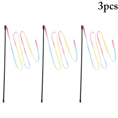 Legendog 3db macska ugrató pálca cica Vicces színes pálcafüzér interaktív szivárványszalag macskák interaktív pálca kisállatkellékek