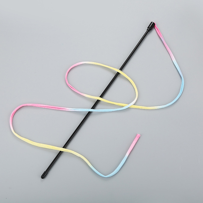 Legendog 3db macska ugrató pálca cica Vicces színes pálcafüzér interaktív szivárványszalag macskák interaktív pálca kisállatkellékek