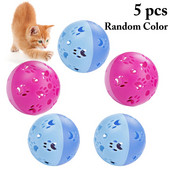 Legendog 5pc Hollow Ball Cat Toys Kitten Bell Toy Cat Rattle Toy Kitten Cat Toys Πλαστικές μπάλες παιχνιδιού για προμήθειες για γάτες Catch