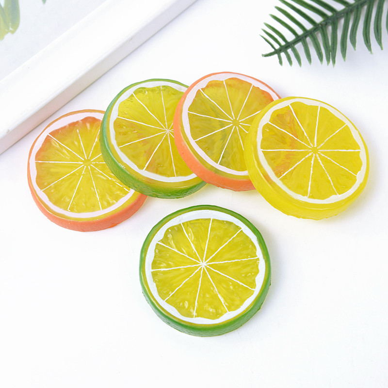 5/10 db műanyag citrom szelet mesterséges gyümölcs szimuláció hamis citrom szelet dísz esküvői parti dekoráció konyhai kellék barkács kézműves