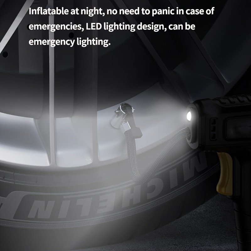 Hordozható autós légkompresszor 120 W digitális gumiabroncs felfújó felfújható szivattyú légszivattyú újratölthető autós motorkerékpár gumiabroncs felfújó