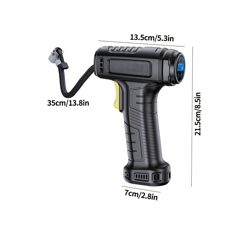 Hordozható autós légkompresszor 120 W digitális gumiabroncs felfújó felfújható szivattyú légszivattyú újratölthető autós motorkerékpár gumiabroncs felfújó