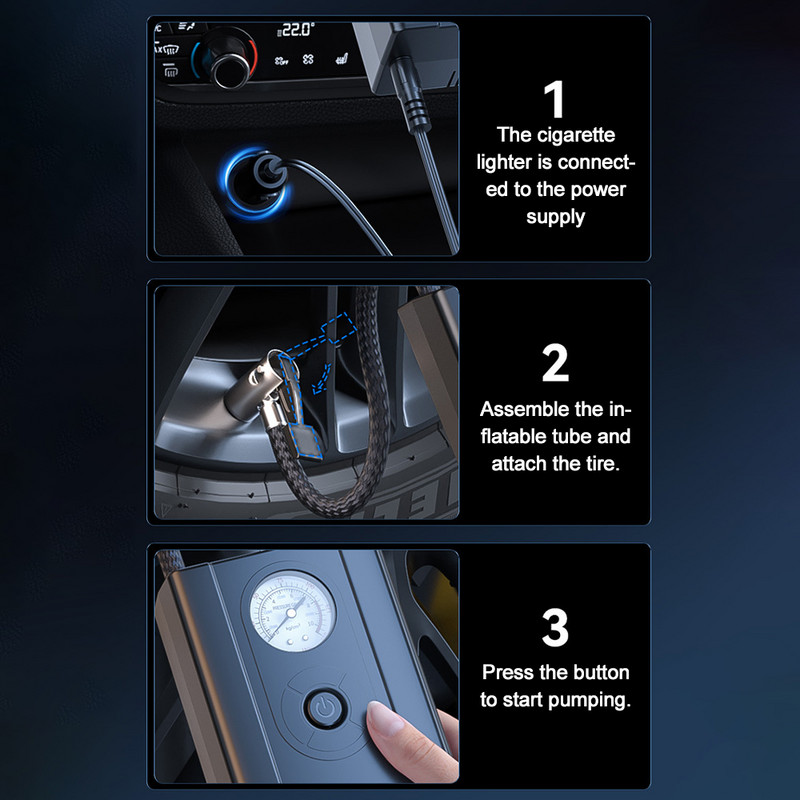 Autó felfújó szivattyú elektromos légszivattyú 150 PSI gumiabroncs felfújó autó gumiabroncs szivattyú kerékpár motorkerékpár kosárlabda számára