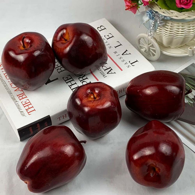 5db/szett karácsonyi alma karácsonyi dekoráció szimuláció gyümölcs alma mesterséges piros alma otthoni konyha Navidad újévi dekoráció