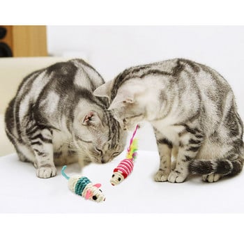 Legendog 3Pcs/Σετ Ποντίκια Παιχνίδια για γάτες Διαδραστικά παιχνίδια για γάτες Squeaky Παιχνίδια με ποντίκια γατάκια για γάτες Προμήθειες για κατοικίδια Τυχαίο χρώμα