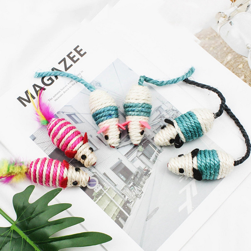 Legendog 3 db/készlet Egerek Macskajátékok Interaktív macska nyikorgó játékok Cica egér játékok macskáknak Kisállatkellékek Véletlen színek