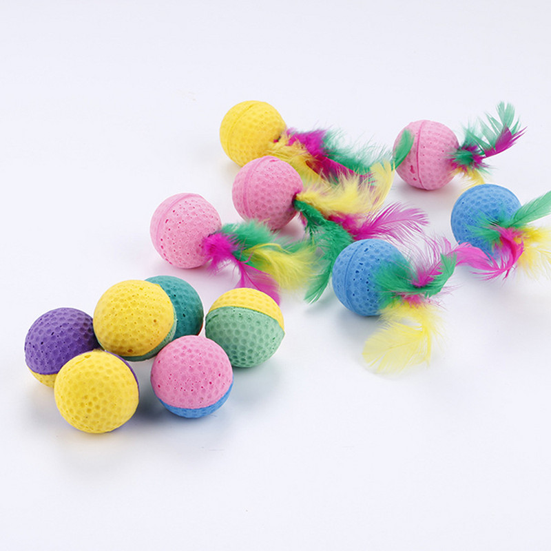 Legendog 5db macskajáték macska Latex golyó készlet Elasztikus interaktív macska hab golyós játékok macskáknak Kitten Bite Ball Cat kiegészítők