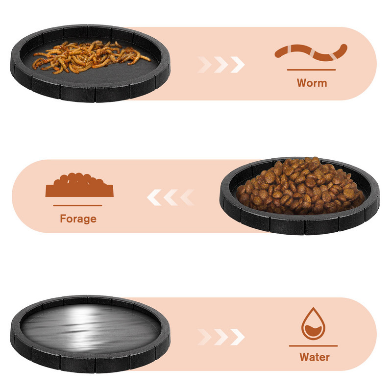 Water Dish Reptile Tortoise Terrarium Reptiles Αξεσουάρ μπολ τροφίμων Μεγάλα μπολ Lizard Shallow Shallow Turtle Decked Plastic Lizards