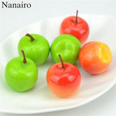 15 τμχ τεχνητά φρούτα και λαχανικά Κόκκινο ή πράσινο μήλο για διακόσμηση γάμου Scrapbooking Simulation στεφάνι Fake Fruits