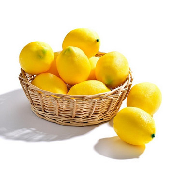 6PCS Симулация на изкуствени лимони Реалистични малки лимони Фалшиви плодове за домашна кухня Декорация на сватбено тържество Фотография