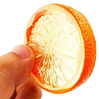 10 τμχ Fake Lemon Slice Artificial Fruit Highly Simulation Lifelike Model for Home Party Decoration πορτοκαλί