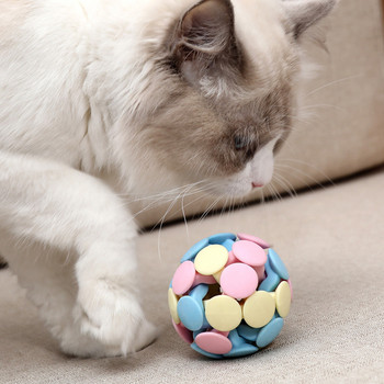 Legendog Bell Ball Toy Interactive Colorful Kitten Ball Toy Dog Toy Ball Cat Bite Toy Cat Toy Interactive Pet Supplies