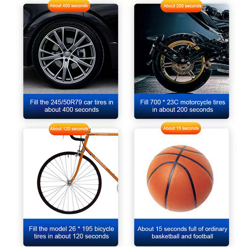Digitális légszivattyú vezetékes/vezeték nélküli elektromos légkompresszor C típusú töltő gumiabroncs szivattyú, hordozható SUV motorkerékpárokhoz