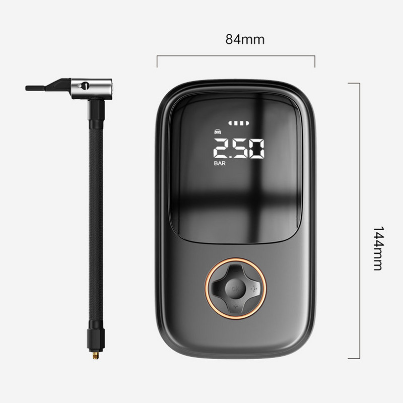 Digitális légszivattyú vezetékes/vezeték nélküli elektromos légkompresszor C típusú töltő gumiabroncs szivattyú, hordozható SUV motorkerékpárokhoz