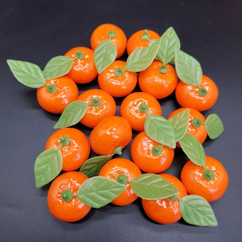 10 τμχ Simulation Fruit Foam Orange with Leaf Small Kumquat Fake Model Sugar Orange Model Decoration Home Shooting Props
