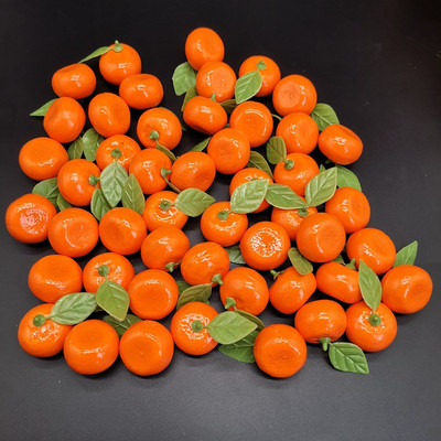 10 τμχ Simulation Fruit Foam Orange with Leaf Small Kumquat Fake Model Sugar Orange Model Decoration Home Shooting Props