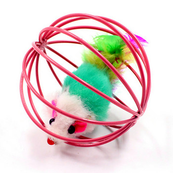 3PCS Cat Toy Mouse Ball Funny Mouse in Cage Kitten Toy Interactive Plastic Artificial Colorful Cat Teaser Toy Pet Stories