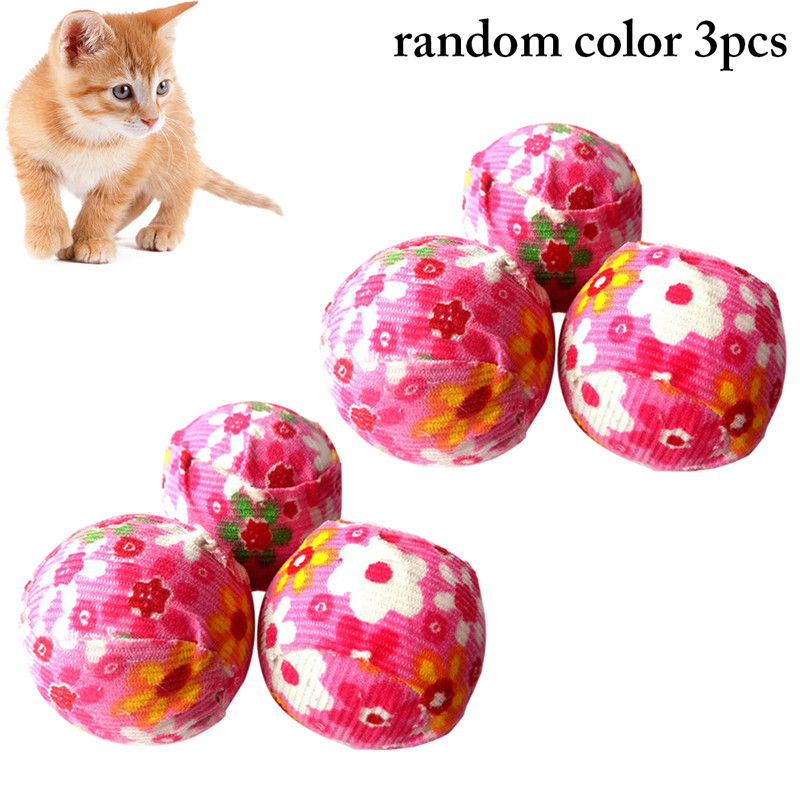 6 DB macskagolyókendő Hordozható kisállat szizál virágminta Puha macska megfogó golyós játék macska ugrató karmok köszörülési játék kisállat kellékek