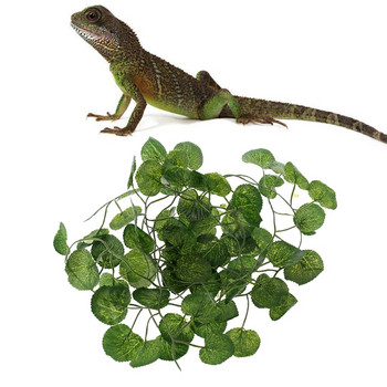 Ερπετά Γωνιακά Φυτά Φύλλα Terrarium Ψάρια για Δεξαμενή Διακοσμημένη διακόσμηση για γενειοφόρος Dragon Lizard