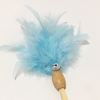 Cat Interactive Toy Stick Faux Feather Ραβδί με πλαστικό κουδούνι Τεχνητή πολύχρωμη φούντα Teaser Παίζοντας παιχνίδια για κατοικίδια