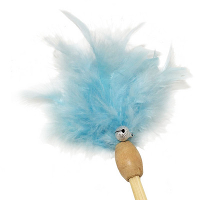 Cat Interactive Toy Stick Faux Feather Ραβδί με πλαστικό κουδούνι Τεχνητή πολύχρωμη φούντα Teaser Παίζοντας παιχνίδια για κατοικίδια