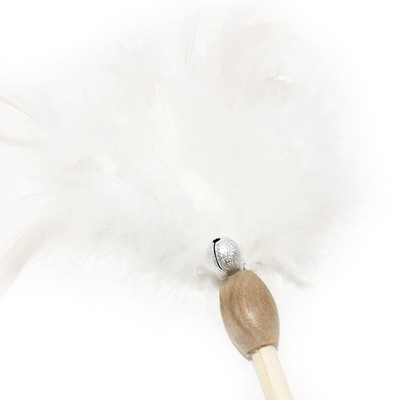 Cat Interactive Toy Stick Faux Feather Ραβδί με πλαστικό κουδούνι Τεχνητή πολύχρωμη φούντα Teaser Παίζοντας παιχνίδια για κατοικίδια