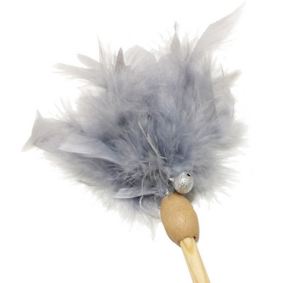 Cat Interactive Toy Stick Faux Feather Ραβδί με πλαστικό κουδούνι Τεχνητή πολύχρωμη φούντα Teaser Παίζοντας παιχνίδια για κατοικίδια