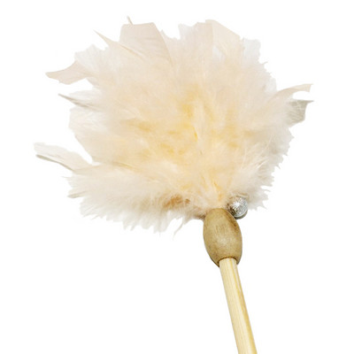 Cat Interactive Toy Stick Faux Feather Ραβδί με πλαστικό κουδούνι Τεχνητή πολύχρωμη φούντα Teaser Παίζοντας παιχνίδια για κατοικίδια