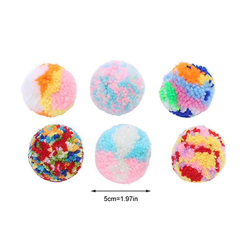 Legendog 6 db/szett Puha macskajátékok Színes puha cica golyós játék macska plüss golyós állatkellékek kisállat-kiegészítők készlet többszínű