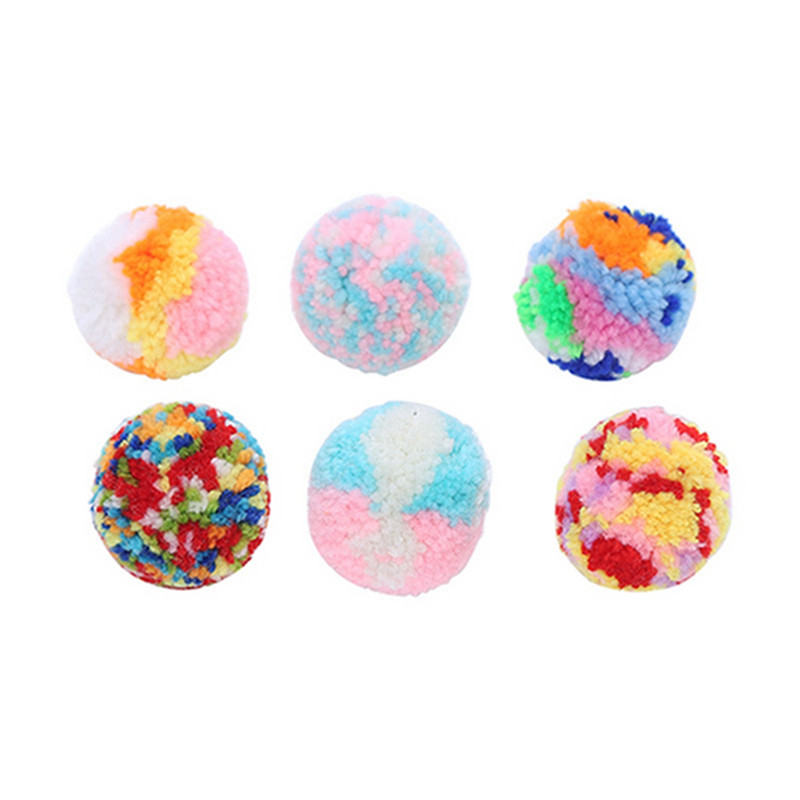 Legendog 6 db/szett Puha macskajátékok Színes puha cica golyós játék macska plüss golyós állatkellékek kisállat-kiegészítők készlet többszínű