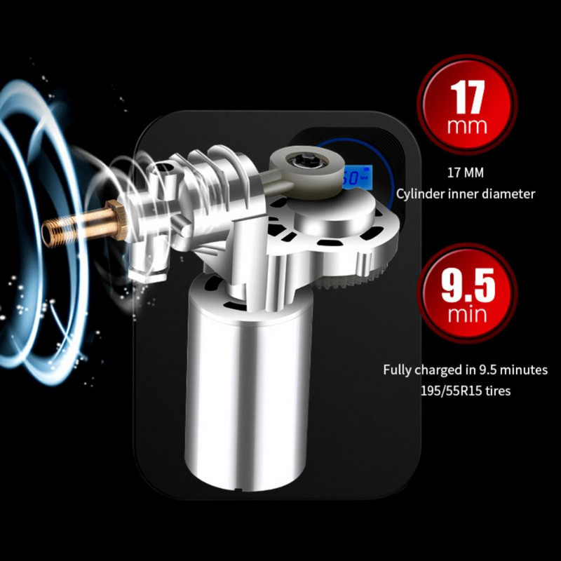 Vezeték nélküli autós légszivattyú 12V 150PSI hordozható motorkerékpárok kerékpár autó gumiabroncs légkompresszor mini felfújható szivattyú