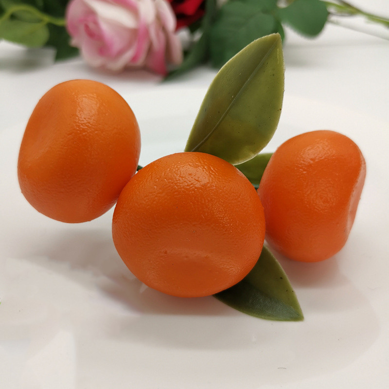 Szimulációs cukornarancs levelekkel Gyümölcs ablakdíszek fotó háttér kellékek Hamis homok mandarin lakberendezés