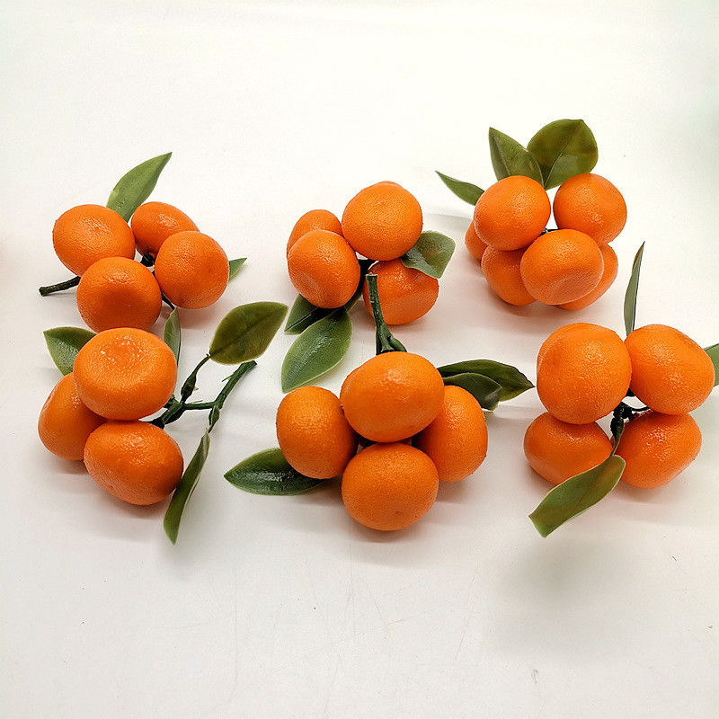 Szimulációs cukornarancs levelekkel Gyümölcs ablakdíszek fotó háttér kellékek Hamis homok mandarin lakberendezés