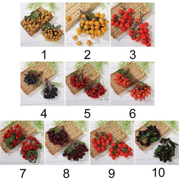 Τεχνητά φρούτα κλαδιά Longan ντομάτα ρόδι μύρτιλα κεράσι Μοντέλο φρούτων βιτρίνα Στολίδι φωτογραφία στηρίγματα Διακόσμηση σπιτιού
