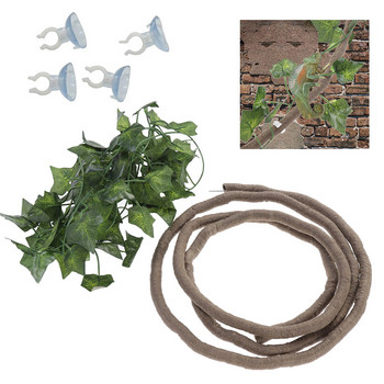 Reptile Vines Εύκαμπτα φύλλα ερπετών με βεντούζα Jungle Climber Long Vines Διακόσμηση βιότοπων για σαύρες αναρρίχησης Gecko Snakes