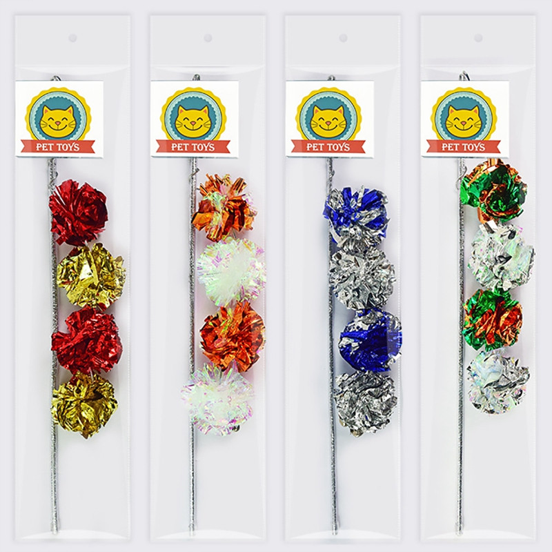 Legendog 1db Crinkle Teaser macskajáték hang interaktív cicapálca kisállat teaser Mylar macskajáték Herbe A chat macska kedvez a kisállatkellékeknek