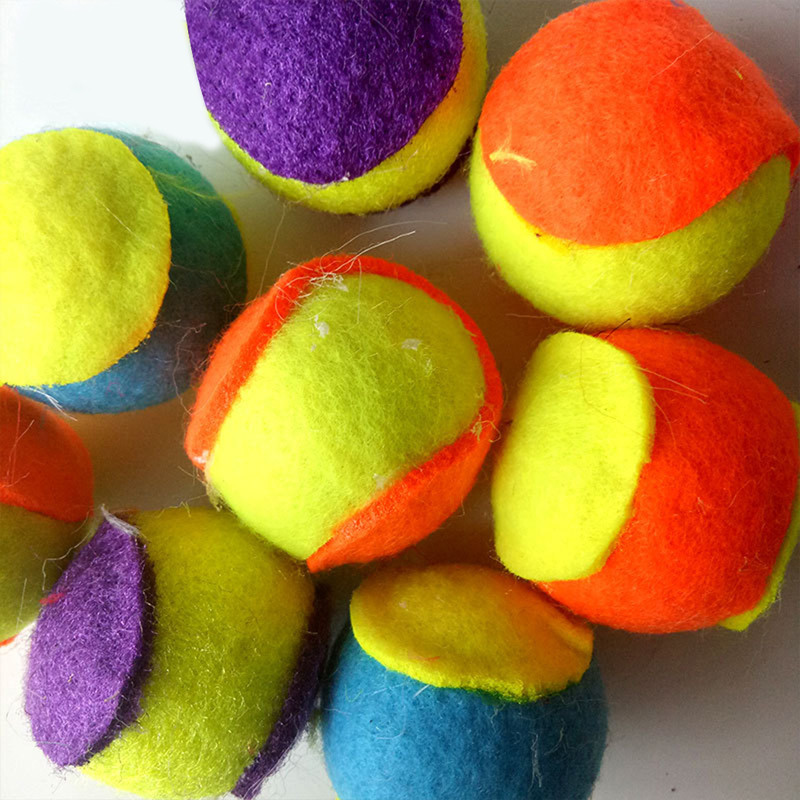 6db/szett macskajáték golyókendő színes kerek tapasz rágólabda macskajáték cica Megfogó labdát játszó játék kiscica kellékek
