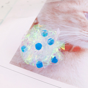 Παιχνίδια για γάτες 3 τεμαχίων Crinkle Ball Πολύχρωμο Mylar Crinkle Ball Ring Χαρτί ηχητικό παιχνίδι για γάτες που παίζει Διαδραστικά κατοικίδια για γάτες
