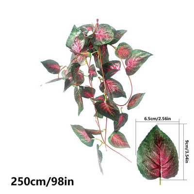 Ερπετά φυτά τεχνητά φύλλα δεξαμενής Τροπικά φυτά Αμπέλια Διακοσμήσεις βιότοπων Αδιάβροχα καθολικά ρεαλιστικά τεχνητά φύλλα