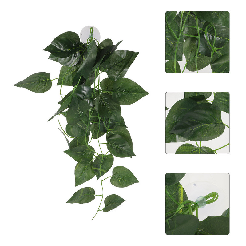 Háziállat hüllők terráriumok Növények Dekoráció Zöld Teknős Akvárium Tereprendezés Műanyag Szimulált Dísz Terrárium Mesterséges