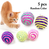 Legendog 5PCS Random Color Cat Play Chewing Toy Sisal Straw Cat Pet Rope Weave Ball Teaser Ball Cats Προϊόντα για κατοικίδια Ζεστές εκπτώσεις