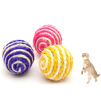 Legendog 5PCS Random Color Cat Play Chewing Toy Sisal Straw Cat Pet Rope Weave Ball Teaser Ball Cats Προϊόντα για κατοικίδια Ζεστές εκπτώσεις