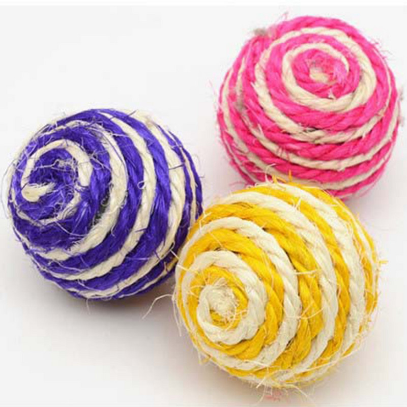 Legendog 5 DB Véletlen színű macskajáték rágójáték, szizál szalma macska kisállat kötélfonat labda kötekedő labdás macskák termékek házi kedvenceknek.