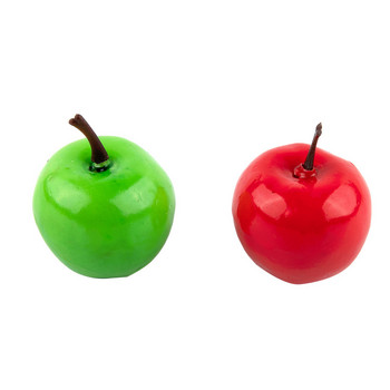 20бр. Червена/зелена мини изкуствена ябълка Симулация на фалшиви плодове Реалистичен орнамент Декор Домашна кухня Парти Коледна украса