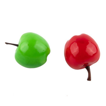 20 τμχ Κόκκινο/Πράσινο Μίνι τεχνητό μήλο Fake Fruit Simulation Lifelike Στολίδι Διακόσμηση Χριστουγεννιάτικου πάρτι κουζίνας σπιτιού