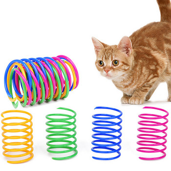 Legendog 20Pcs Cat Spring Toy Пластмасови цветни винтови спирални пружини Pet Action Wide Durable Interactive Pet Toys